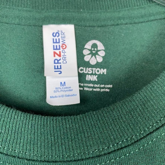 JERZEES M "Let the Adventures Begin" LS Graphic T-Shirt Snow Cap Mountains Green - Picture 3 of 6